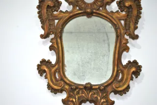 Antiguo espejo cornucopia Rococó