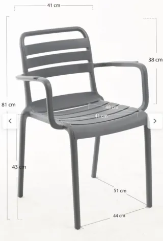 Sillas con brazos exterior grises NUEVAS