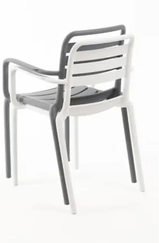 Sillas con brazos exterior grises NUEVAS