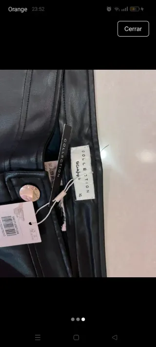 Pantalón polipiel El Corte Inglés negro