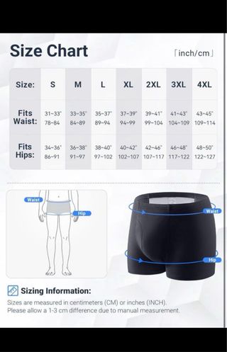 NUEVOS 3 Calzoncillos Boxer Incontinencia Azul M