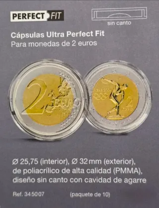 10 Cápsulas Ultra Perfect Fit para monedas 2 euros