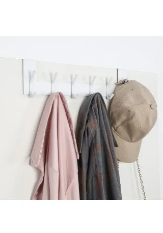 Colgador Puerta Acero Inoxidable Blanco (2 UNIDS).