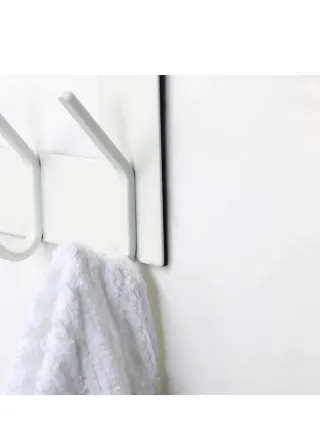 Colgador Puerta Acero Inoxidable Blanco (2 UNIDS).
