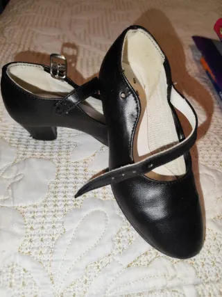 Zapatos de niña flamencos negros talla 29