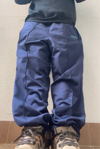 adidas track pants - navy blue baggy 90s vintage