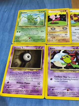 9 cartas pokémon NEO DISCOVERY inglés