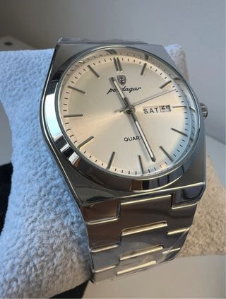 Reloj Poedagar Plata y Blanco