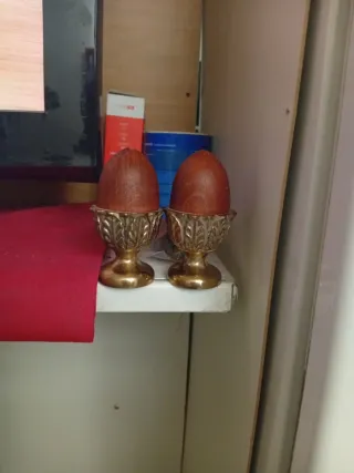 Pomos para barandillas de madera y latón