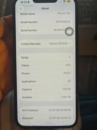 iPhone 16e 128 GB Negro