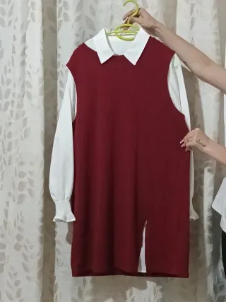 Vestido blanco y rojo