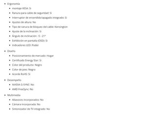 Monitor Dell SE2219H Negro