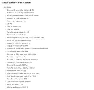 Monitor Dell SE2219H Negro