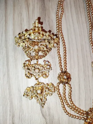 Aderezo fallero oro y perlas