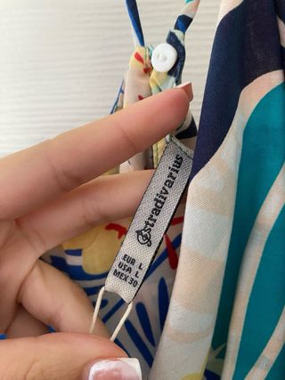 Top Stradivarius Volantes Estampado Talla L