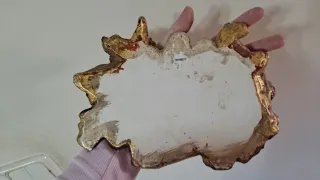 Benditera antigua de ángeles dorada