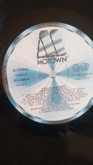 Vinilo Stevie Wonder Hotter Than July