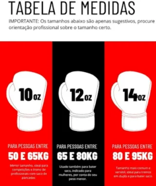 Luvas de Boxe para Adulto marca MKS (12OZ)