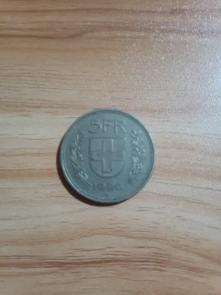 Moneda 5 Francos Suizos 1996