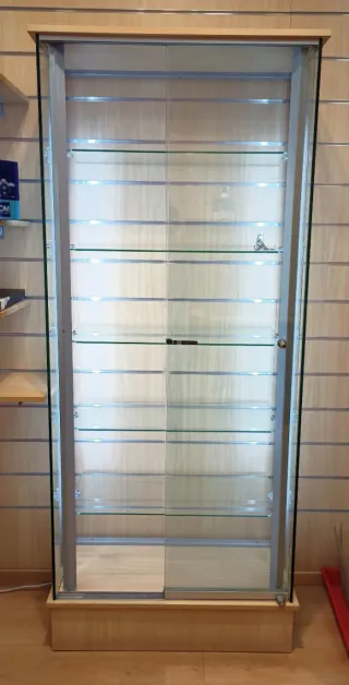 Vitrina Expositor Cristal Metal Madera