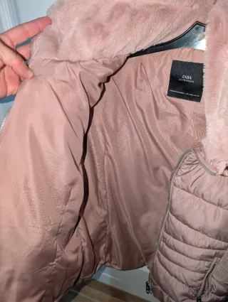 Chaquetón acolchado mujer Zara rosa