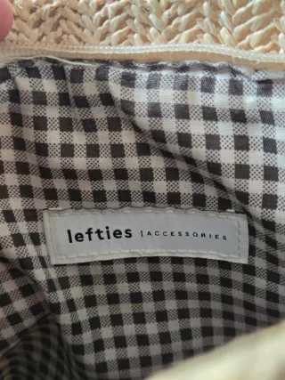 Bolso Lefties rafia espiga beige