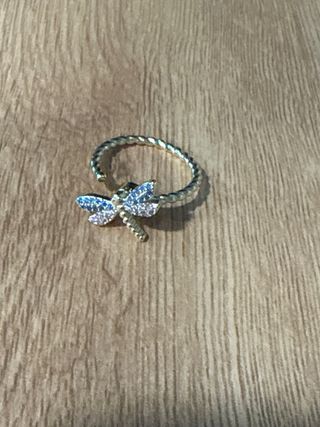 Anillo libélula laminado 14K ajustable
