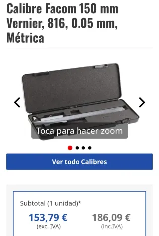 Calibre FACOM 816 150mm Acero Inoxidable Endurecid