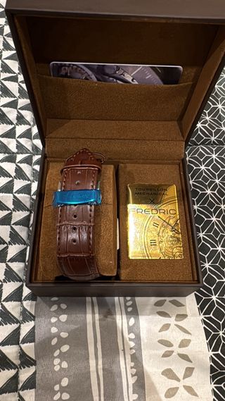 Reloj Fredric Tourbillon Automático Marrón/Plata