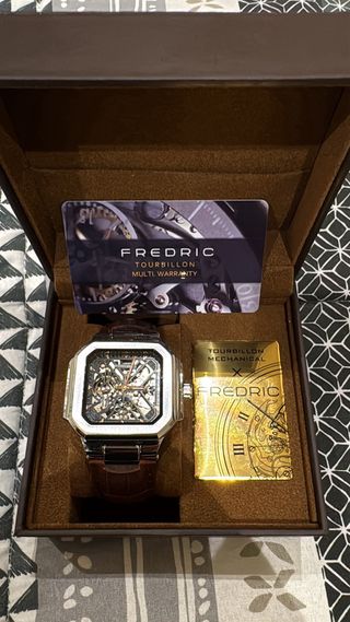 Reloj Fredric Tourbillon Automático Marrón/Plata