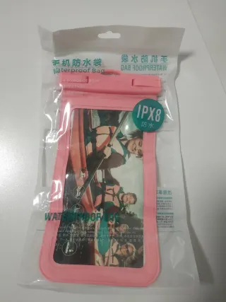 Funda impermeable móvil rosa