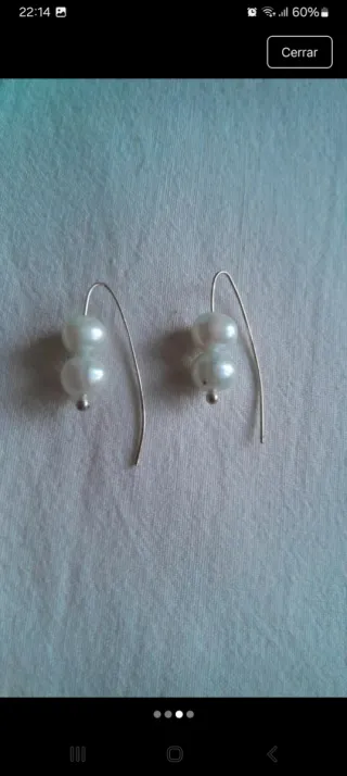 Pendientes de plata con perlas blancas