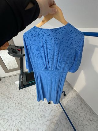 Vestido azul lunares Mango Talla L