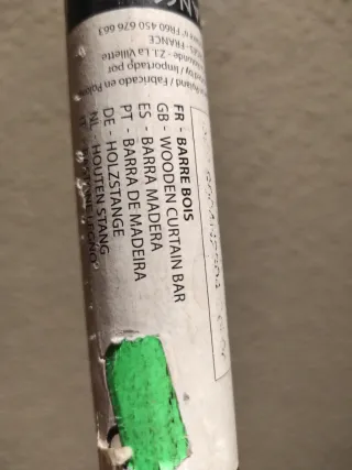 Barra Cortina Madera Beige 2,50