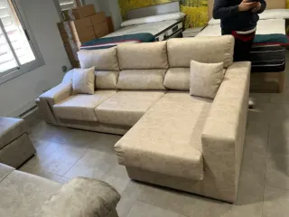 Sofá cama gris tela