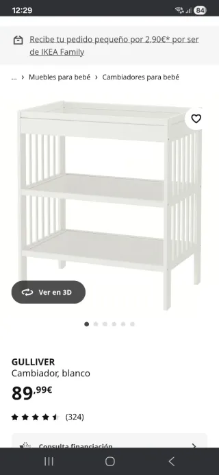 Cambiador Ikea Blanco con cojin y fundas