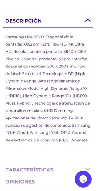 Samsung TV 43 Negra