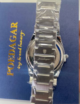 Reloj Poedagar Clásico Hombre Plata Blanco