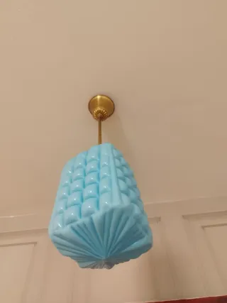 Lámpara colgante opalina azul celeste