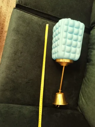 Lámpara colgante opalina azul celeste