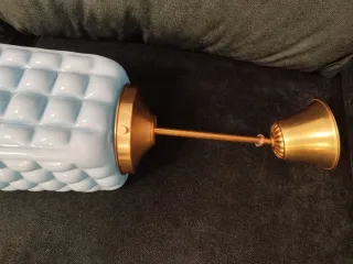 Lámpara colgante opalina azul celeste