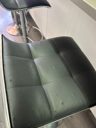 1 Taburete Polipiel gris y Metal