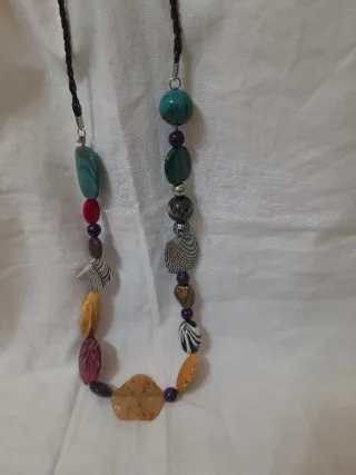 Set 2 collane etniche pietre colorate