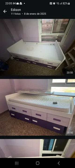 Cama infantil con cajones