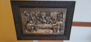 Santa Cena de Jesús Relieve Marco