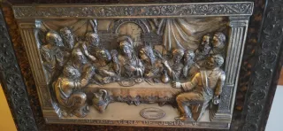 Santa Cena de Jesús Relieve Marco