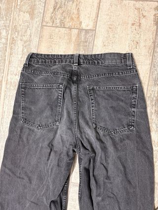 Pantalón vaquero ancho Pull and Bear negro