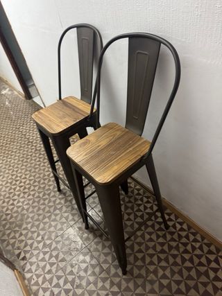 Sillas Altas Metal y Madera