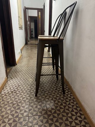 Sillas Altas Metal y Madera