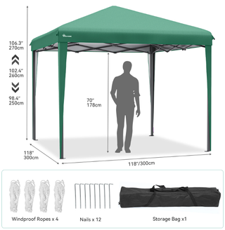 Cenador plegable verde